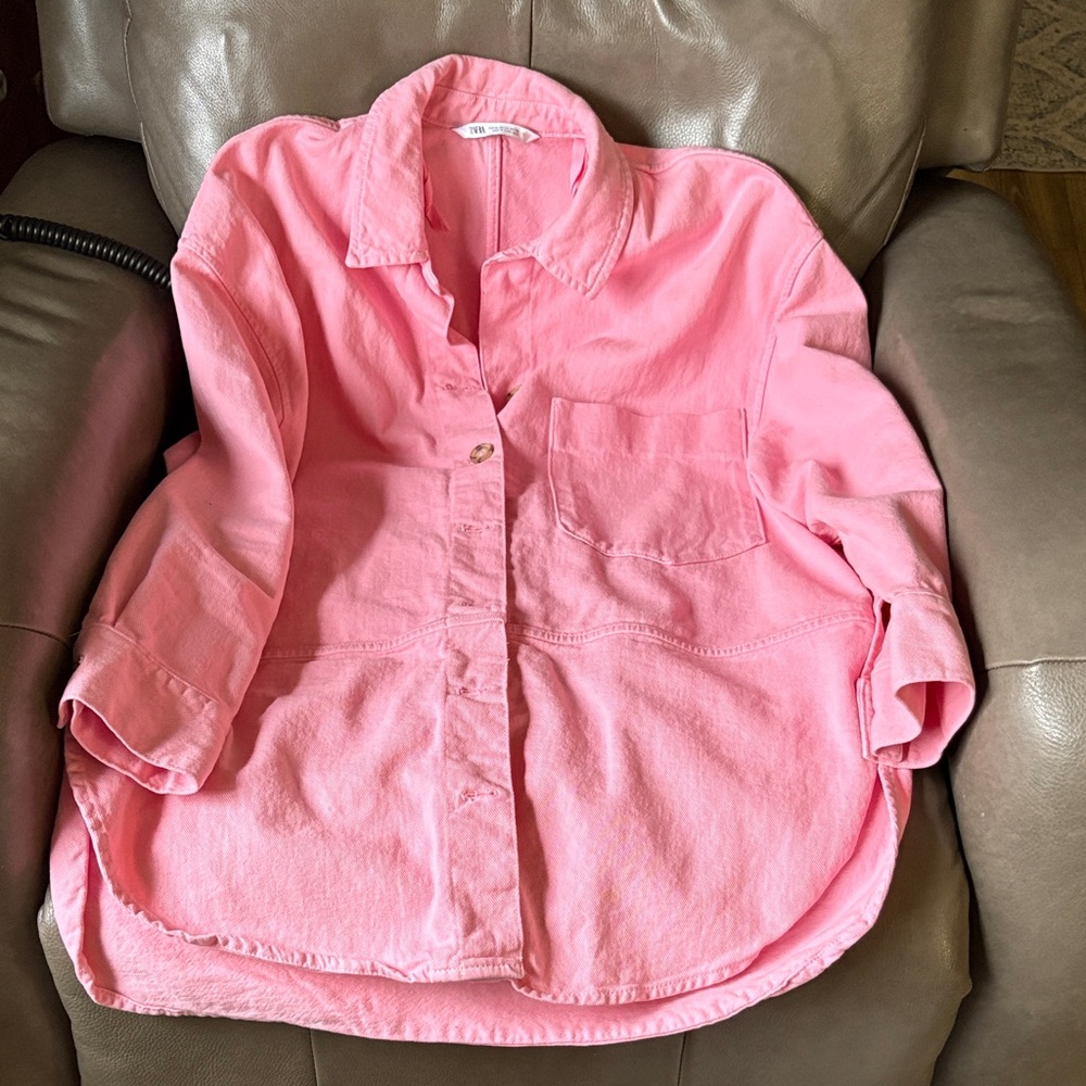 Zara Pink Jean Jacket long